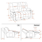 Divanetto Reclinabile Elettrico – Doppio Recliner con USB e Portabicchieri