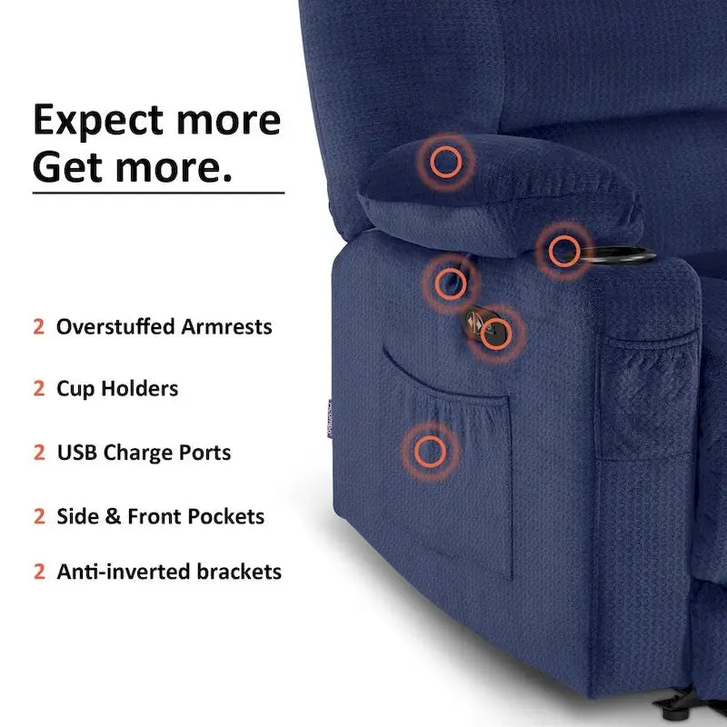 Divanetto Reclinabile Elettrico – Doppio Recliner con USB e Portabicchieri