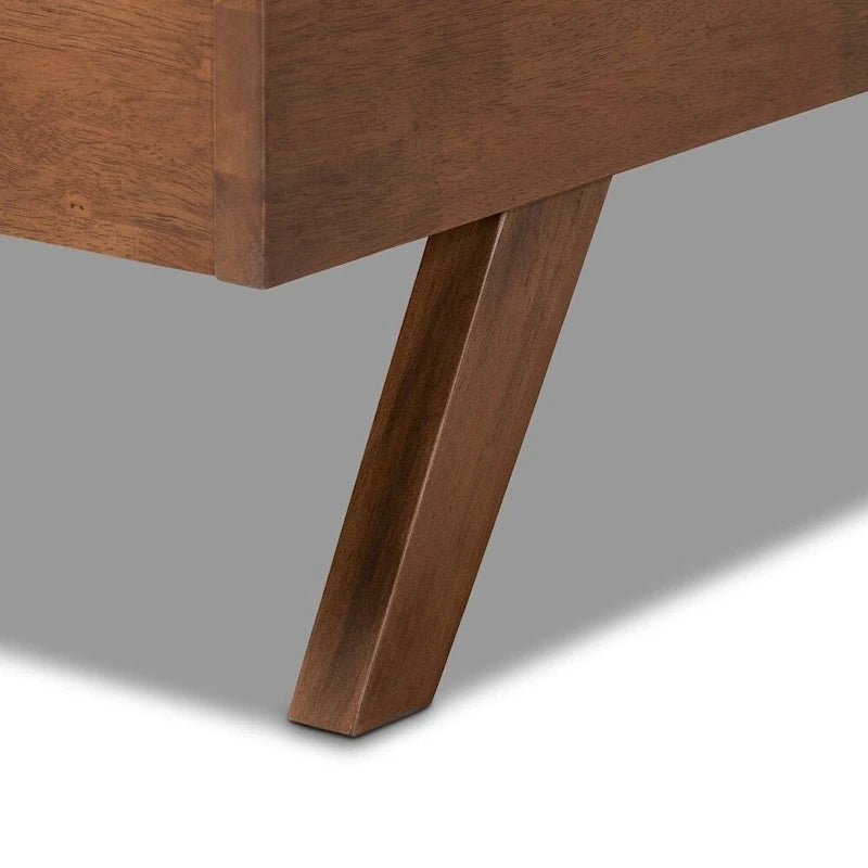 Letto a piattaforma imbottito in tessuto beige chiaro moderno di metà secolo