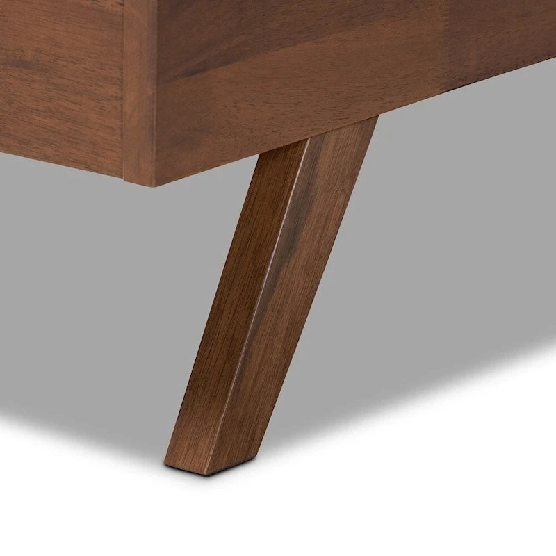 Letto a piattaforma imbottito in tessuto beige chiaro moderno di metà secolo