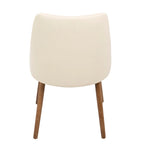 Sedia da pranzo in similpelle trapuntata Noce e Crema – Mid-Century Modern
