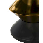 Tavolino Nero e Oro con Piano in Pietra – Tavolino d'Appoggio Accent Glamour