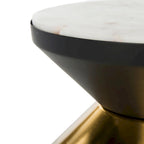Tavolino Nero e Oro con Piano in Pietra – Tavolino d'Appoggio Accent Glamour