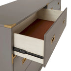 Cassettiera a 6 cassetti con ferramenta color oro e guide con cuscinetti a sfera