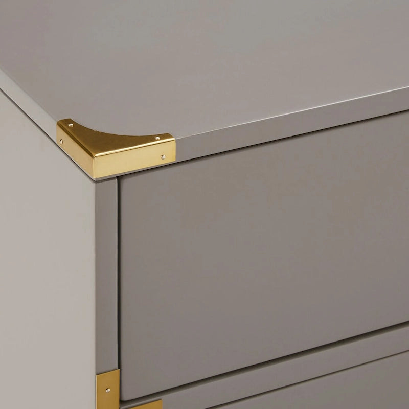 Cassettiera a 6 cassetti con ferramenta color oro e guide con cuscinetti a sfera