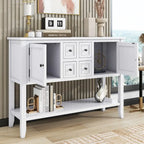 Tavolo Consolle Vintage Contenitore con Quattro Piccoli Cassetti e Ripiano Inferiore per Soggiorni, Ingressi e Cucine