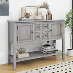 Tavolo Consolle Vintage Contenitore con Quattro Piccoli Cassetti e Ripiano Inferiore per Soggiorni, Ingressi e Cucine