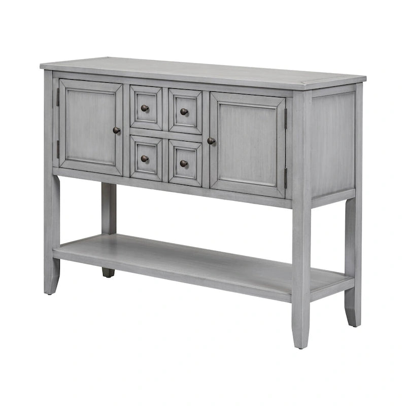 Tavolo Consolle Vintage Contenitore con Quattro Piccoli Cassetti e Ripiano Inferiore per Soggiorni, Ingressi e Cucine