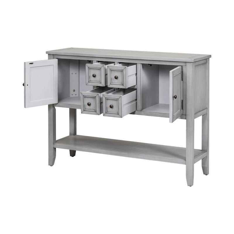Tavolo Consolle Vintage Contenitore con Quattro Piccoli Cassetti e Ripiano Inferiore per Soggiorni, Ingressi e Cucine