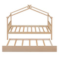 Twin Size Wooden House Bed, Day Bed with Twin Size Trundle