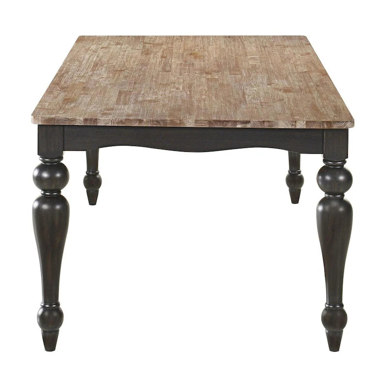 Tavolo da Pranzo Rustico Marrone Spazzolato con Gambe Tornite