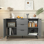 Madia da Credenza con Ante e Cassetti, Mobile da Buffet per Caffè in Legno, 3 Cassetti e 2 Ante, Mobile Contenitore